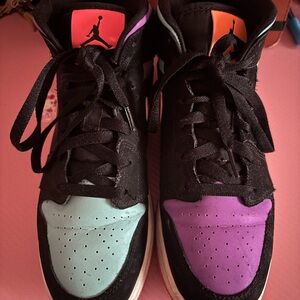 Nike Black and Purple High-Top Sneakers